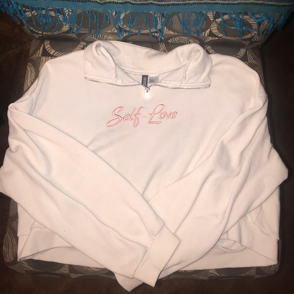 White cropped sweater